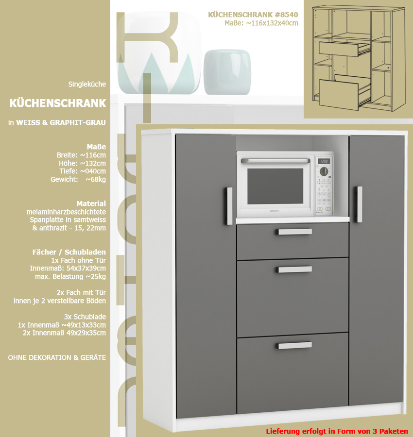 Küchenschrank 8540 Schrank Küchenregal Küchenmöbel Mikrowelle Buffet ... Küchenschrank 8540 Schrank Küchenregal Küchenmöbel Mikrowelle Buffet ...
